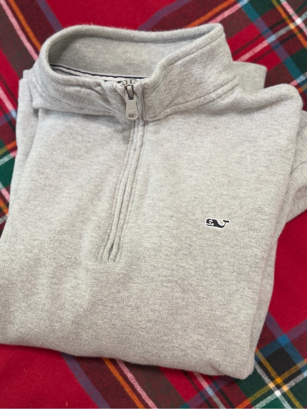 Vineyard Vines boys Light Gray Quarter-Zip size 16